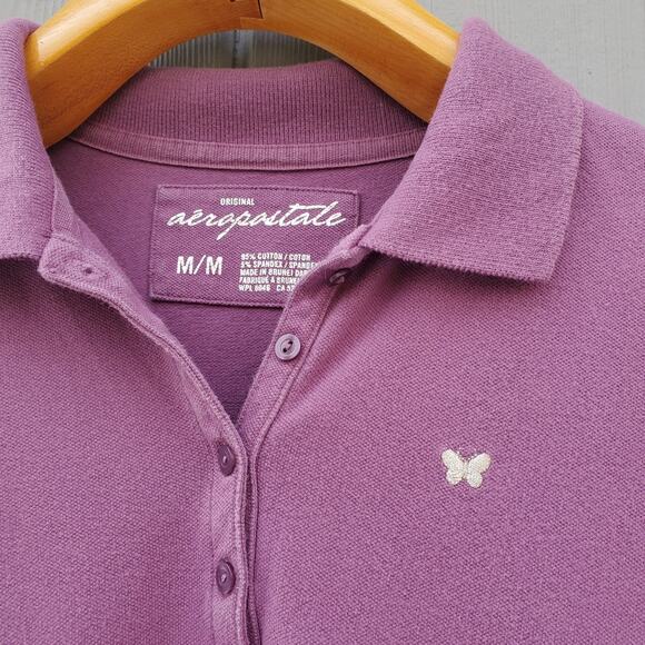 Aeropostale Purple Polo Shirt LIKE NEW Size Medium Collared Business Casual - Picture 5 of 10